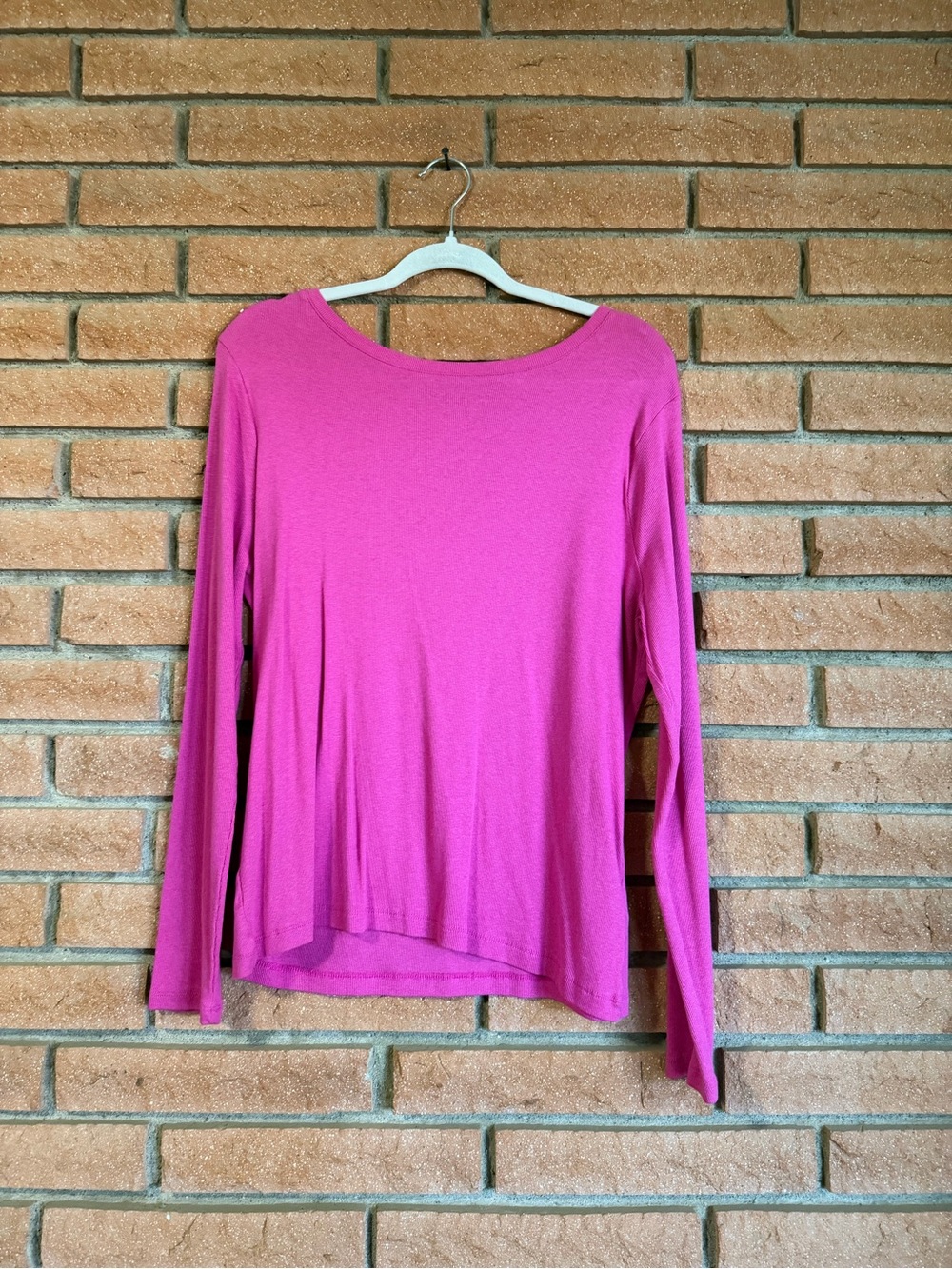 a new day Long-Sleeve Scoop Neck Top - Hot Pink